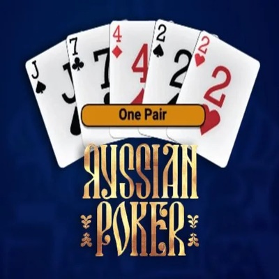 Russian Poker slot logo by OneTouch Games at RoyalsTiger Casino
